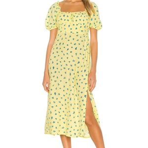 FAITHFULL THE BRAND - Bette Midi Dress,  Lemon Luda Floral